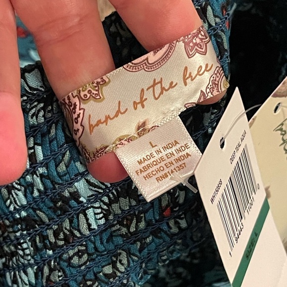 Band of the free nwt ELISE TEAL FLORAL WIDE LEG PANTS - Picture 6 of 12